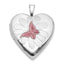 Butterfly Heart Locket Pendant in Sterling Silver, 20mm - Sophia Jewelers