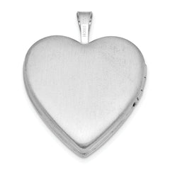 Sterling Silver RH-plate Satin/Polished St. Christopher 20mm Heart Locket