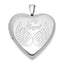 Sterling Silver Rhodium-plated MY ANGEL Angel Wings 20mm Heart Locket