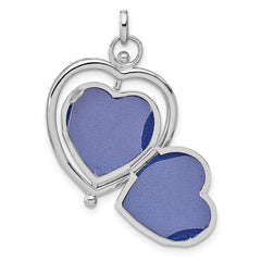 Sterling Silver Rhodium-Plated Floral Special Mom Reversible/Moveable Heart Locket