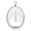 Sterling Silver Rhodium-plated Cross 26mm Oval Locket