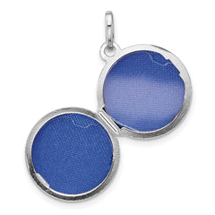 Sterling Silver Rhodium-Plated Floral 16mm Granddaughter Reversible Round Locket