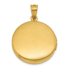 Sterling Silver Gold-plated Polished Front/Brushed Back Celtic Trinity 20mm Round Locket