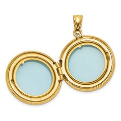 Sterling Silver Gold-plated Polished Front/Brushed Back Celtic Trinity 20mm Round Locket