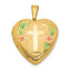 Floral Cross Heart 14/20 Locket in 14K Yellow Gold-Filled, 21mm - Sophia Jewelers