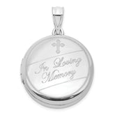 Sterling Silver RH-plated IN LOVING MEMORY 20mm Ash Holder Locket