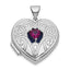 Lab-Created Ruby Heart Locket in Sterling Silver, July Birthstone - Sophia Jewelers