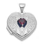 June Birthstone Rhodolite Garnet Heart Locket in Sterling Silver, 23mm - Sophia Jewelers