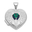 May Birthstone Heart Locket in Sterling Silver - Sophia Jewelers