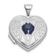 Sterling Silver Rhodium-plated Lab Created Sapphire September Birthstone 18mm Heart Locket