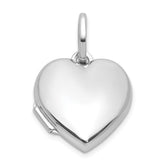 Sterling Silver Rhodium-plated Polished Reversible 15mm Heart Locket