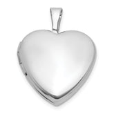 Sterling Silver Rhodium-plated Polished Front/Brushed Back 16mm Heart Locket