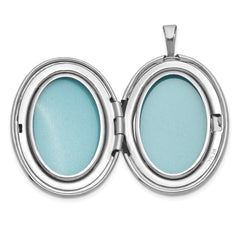 Sterling Silver Rhodium-plated Polished Front/Brushed Back 1/20 carat Diamond Hearts Swirl Design 26mm Oval Locket