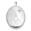 Oval Diamond Hearts Swirl Locket in Sterling Silver, 32mm (1/20 ct. tw.) - Sophia Jewelers