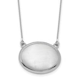 Sterling Silver Rhodium-plated Brushed with Border 18.75 inch with 2 inch extension 20mm Oval Locket Necklace