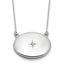 Sterling Silver Rhodium-plated Polished Front/Brushed Back 1/20 ct. Diamond 18.75 inch with 2 inch extension 20mm Oval Locket Necklace