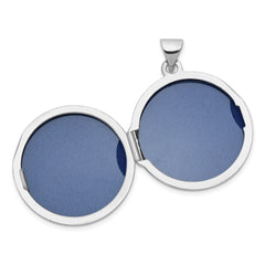 Sterling Silver Rhodium-plated OUR CIRCLE OF LOVE GOES AROUND AND NEVER ENDS Reversible 20mm Round Locket