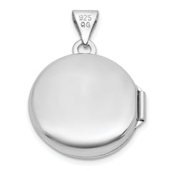 Sterling Silver Rhodium-plated Polished 16mm Celtic Knot Design Round Locket