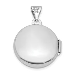 Sterling Silver Rhodium-plated Polished Tree Of Life 16mm Round Locket