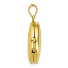 Sterling Silver Gold-plated Polished Front/Brushed Back Paw Print 20mm Round Locket