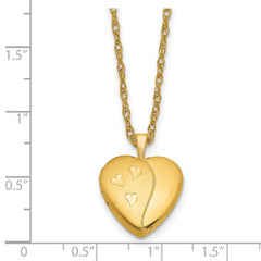 1/20 14K Gold Filled 16mm Satin and Polished Heart Locket Necklace