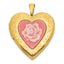 Heart Locket in Gold-Plated Sterling Silver with Pink Rose Cameo, 25mm - Sophia Jewelers
