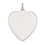 SS Rh-plt Engraveable Heart Polished Front/Satin Back Disc Charm