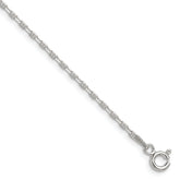 Sterling Silver Polished and D/C 1.75mm Mariner Link Chain