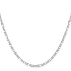 Sterling Silver Polished and D/C 3mm Mariner Link Chain