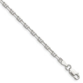 Sterling Silver Polished and D/C 3mm Mariner Link Chain