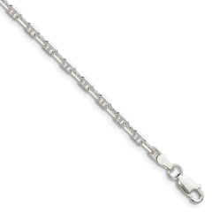 Sterling Silver Polished and D/C 3mm Mariner Link Chain