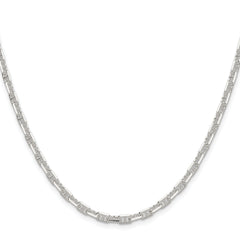 Sterling Silver Polished and D/C 3.75mm Mariner Link Chain