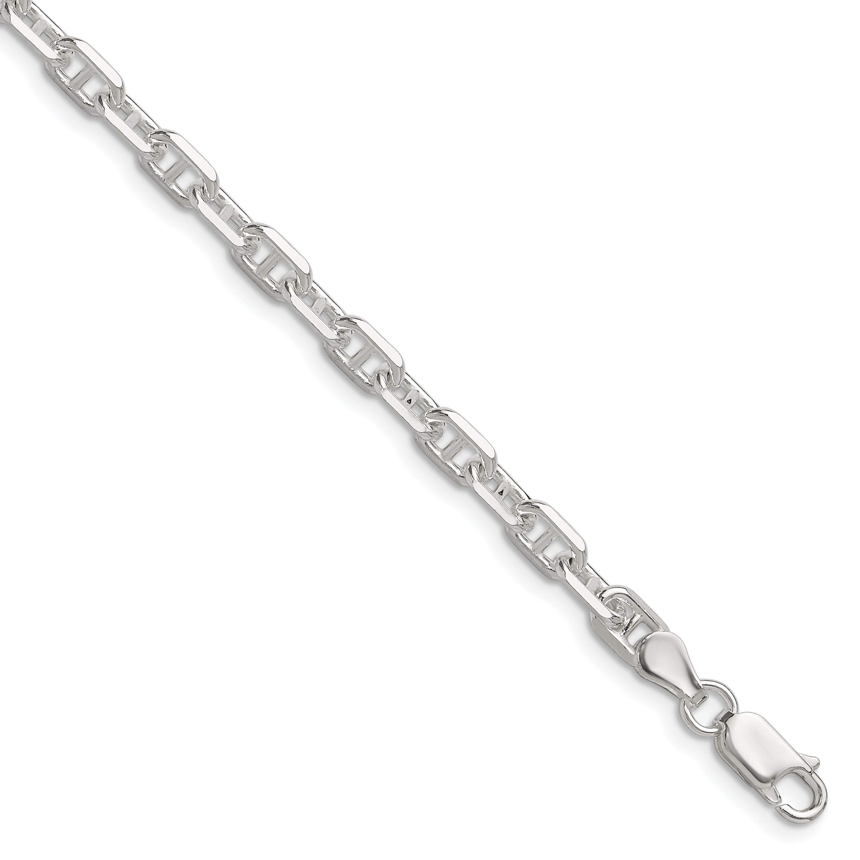 Sterling Silver Polished and D/C 4.75mm Mariner Link Chain