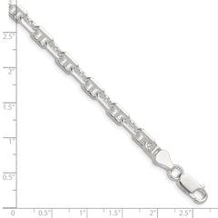 Sterling Silver Polished and D/C 5.5mm Mariner Link Chain