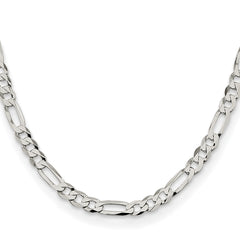 Sterling Silver 7.0mm Lightweight Flat Figaro Chain