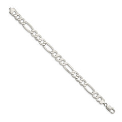 Sterling Silver 9.7mm Lightweight Flat Figaro Chain