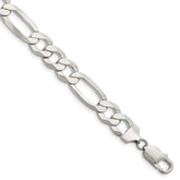 Sterling Silver 9.7mm Lightweight Flat Figaro Chain