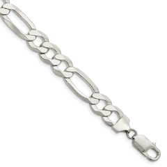 Sterling Silver 9.7mm Lightweight Flat Figaro Chain