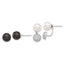 SterlingS Majestik RH-pl 8-9mm Wht/Blk Imit Shell Pearl CZ Post Earring Set