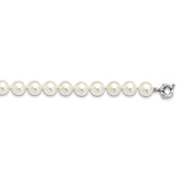 Majestik Sterling Silver Rhodium-plated 12-13mm White Imitation Shell Pearl Hand-knotted Necklace