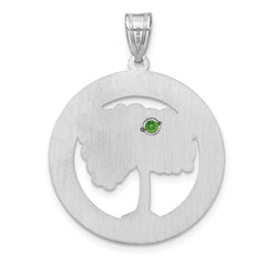 Sterling Silver/Rhodium-plated 1 Birthstone with SS Bezel Family Pendant
