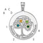 Sterling Silver/Rhod-plated 4 Birthstone with 14k Bezel Family Pendant