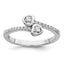 Brilliant Embers Sterling Silver Rhodium-plated 21 Stone Micro Pav‚ CZ Heart Ring