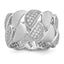 Brilliant Embers Sterling Silver Rhodium-plated 110 Stone Micro Pave CZ Brushed and Polished Ring