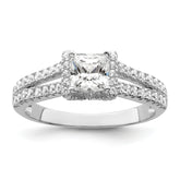 Brilliant Embers Sterling Silver Rhodium-plated 61 Stone Micro Pav‚ CZ Ring