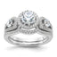 Brilliant Embers Sterling Silver Rhodium-plated 93 Stone Micro Pave CZ 2-piece Wedding Set