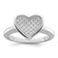 Brilliant Embers Sterling Silver Rhodium-plated 34 Stone Micro Pave CZ Heart Ring