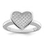 Micro-Pavé Cubic Zirconia Heart Ring in Sterling Silver, 2mm - Sophia Jewelers