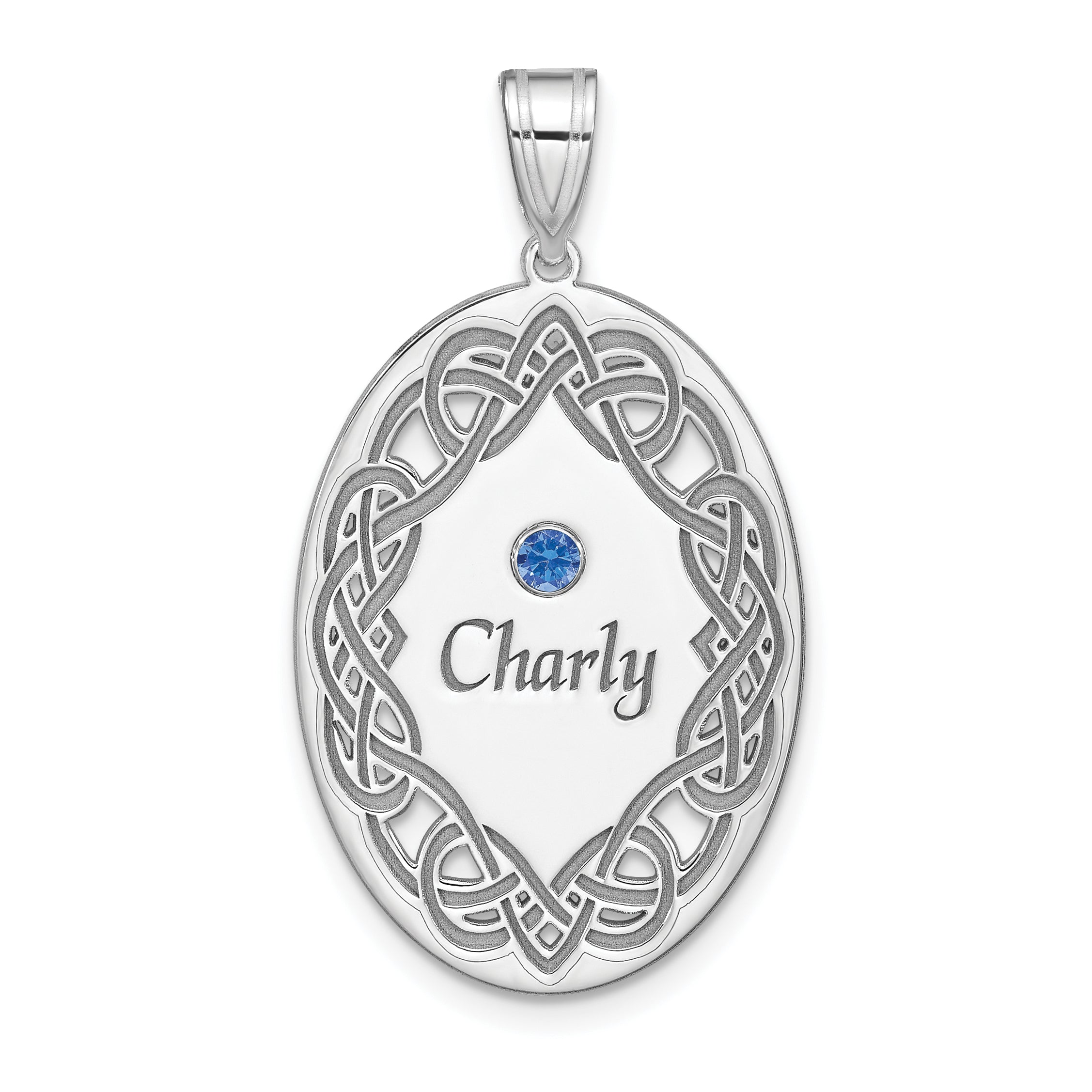 Sterling Silver Rhodium-plated Crystal Family Pendant