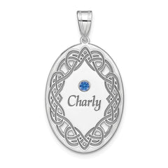Sterling Silver Rhodium-plated Crystal Family Pendant